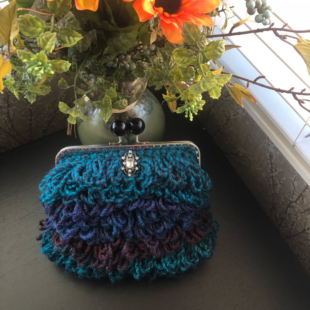 Clutch purse, Colorful bag , Crochet Bag/